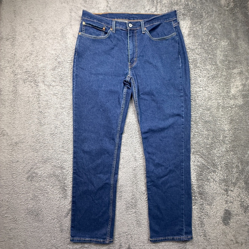 Levis Mens 514 Jeans Stretch Denim Blue 34x32 Straight Leg